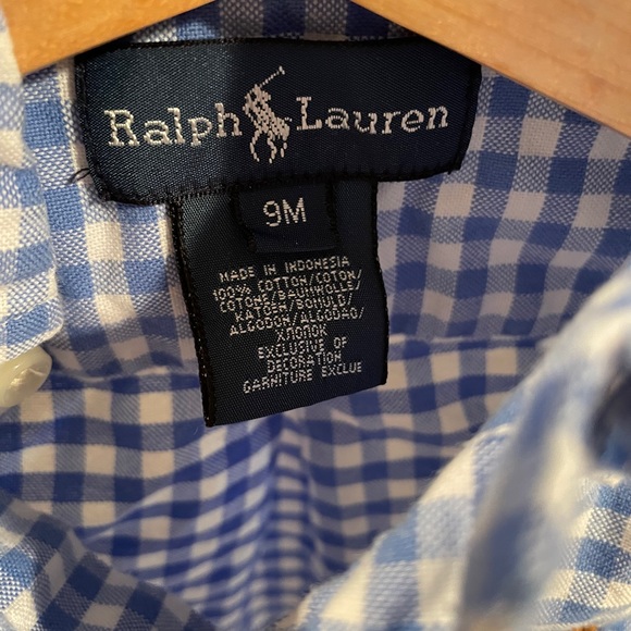 9 month Polo gingham button down - Picture 5 of 6
